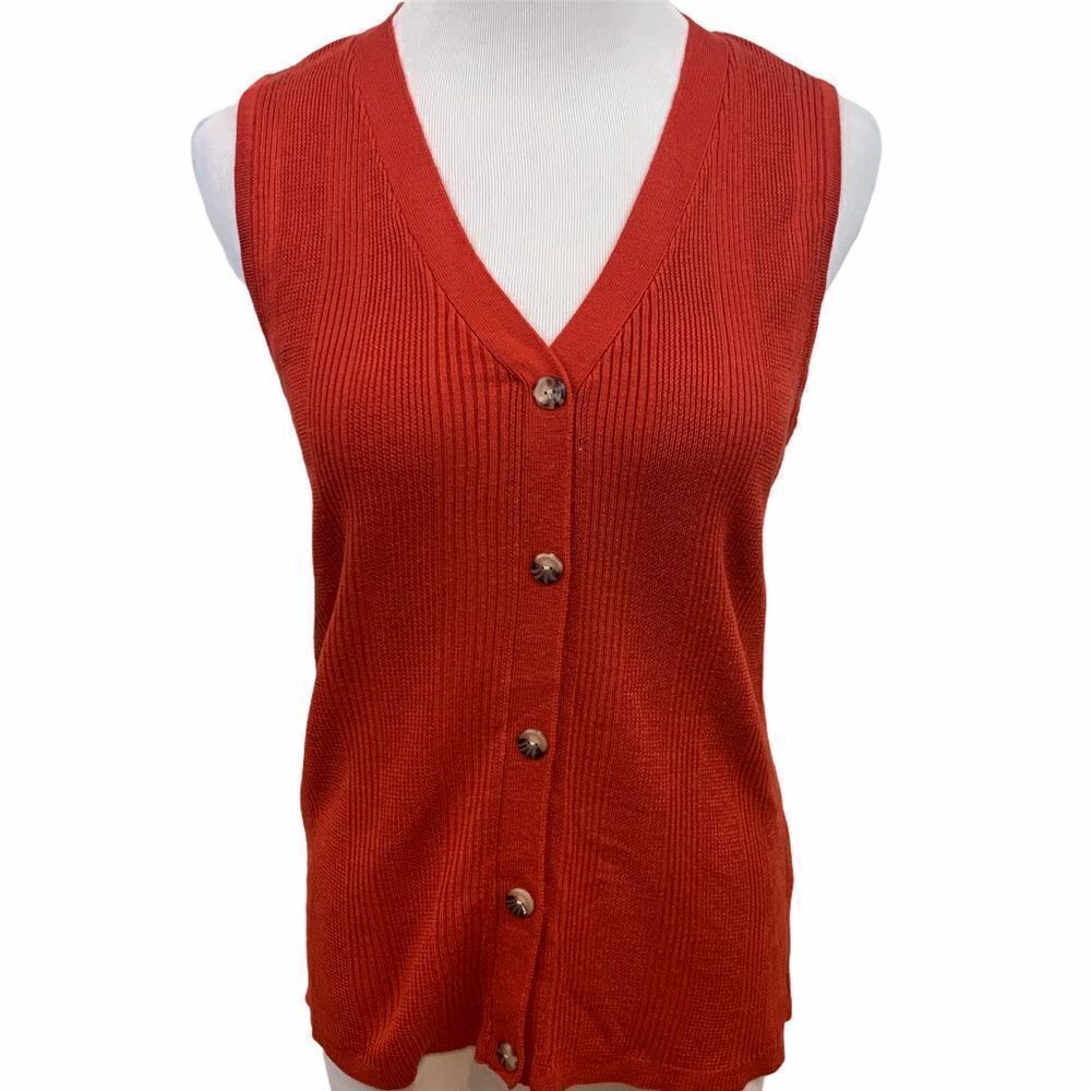 Alex Marie deep rust colored sweater vest S